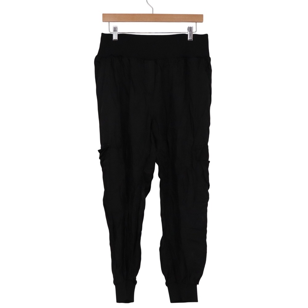 Cinq a Sept Giles Black Cupro Cargo Jogger Pants Size Small Petite SP